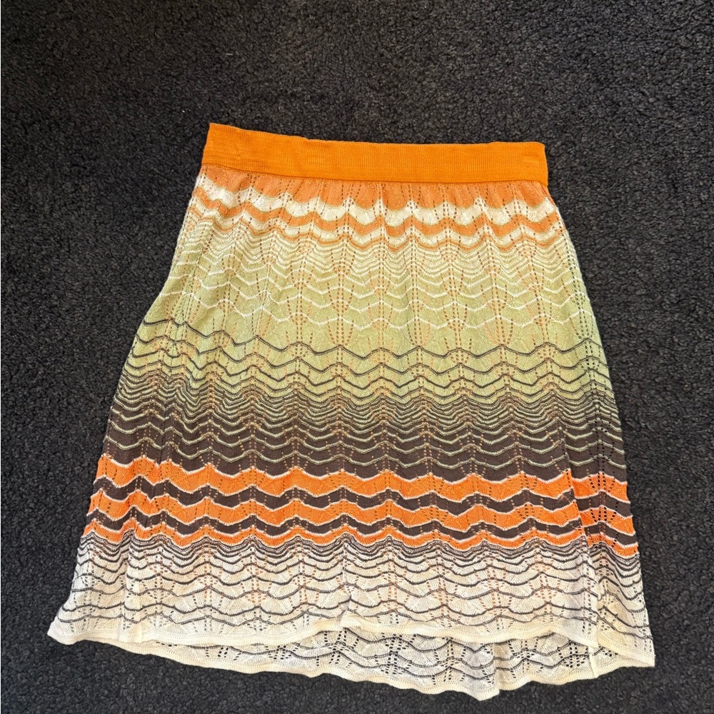 Missoni Orange Cream A-Line Mini Skirt
